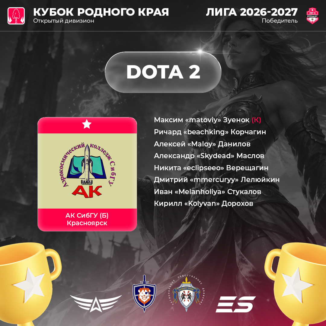 Winner of the Dota 2 Open Division. KVAZAR Homeland Cup 2026-2027 - Series Events of the QUAZAR league GG, My, Competitions, eSports, Dota, Dota 2, MOBA, Krasnoyarsk, Krasnoyarsk region, Longpost