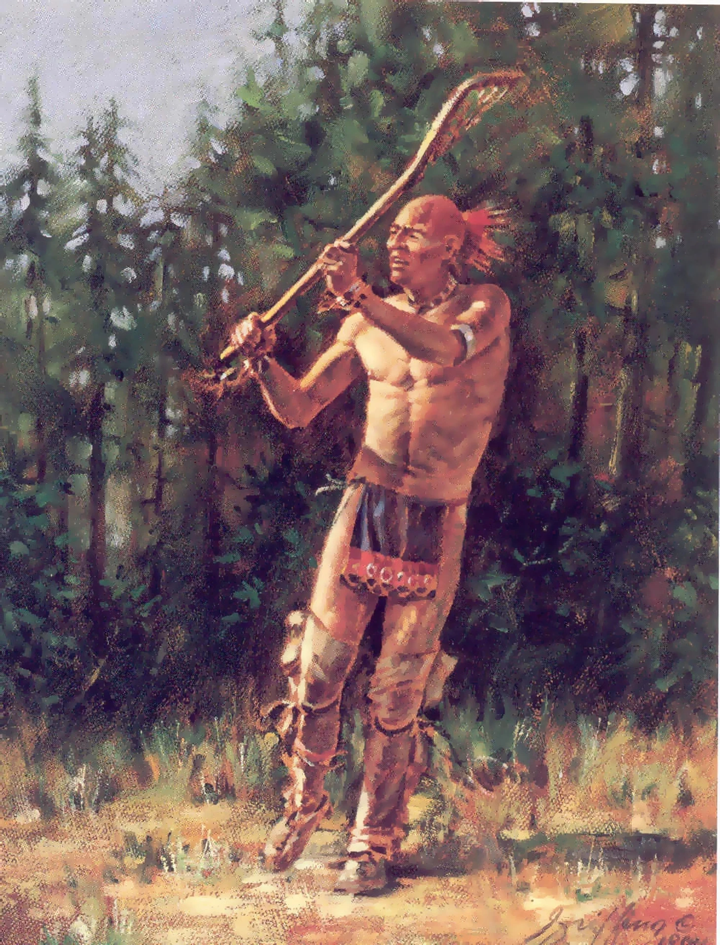 Lacrosse and stickball in art: painting, graphics - Series Lacrosse in Russia, My, Lacrosse, Painting, Art, Longpost