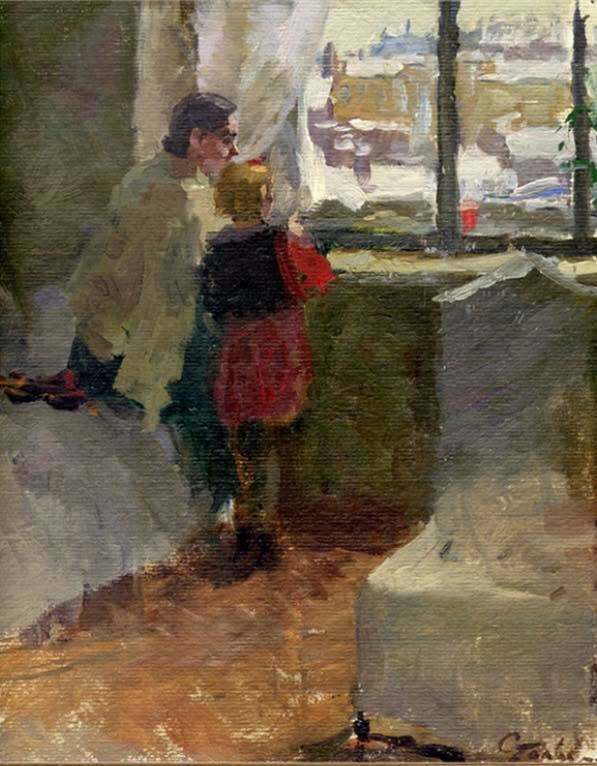 Alexander Sergeevich Stolbov. In Secret - 1956 - Series Fine Arts RUUSSR, the USSR, Painting, Painting, 1956