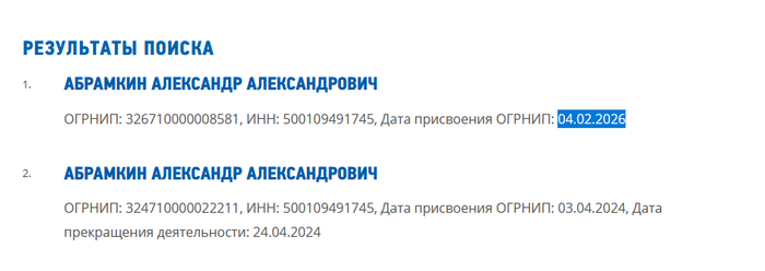 Данные из налоговой