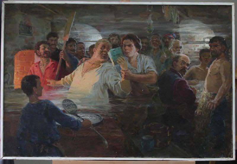 Fattakhov Lotfulla Abdulmenovich In the pretzel Semyonova 1974 - Series Fine Arts RUUSSR, Painting, Painting
