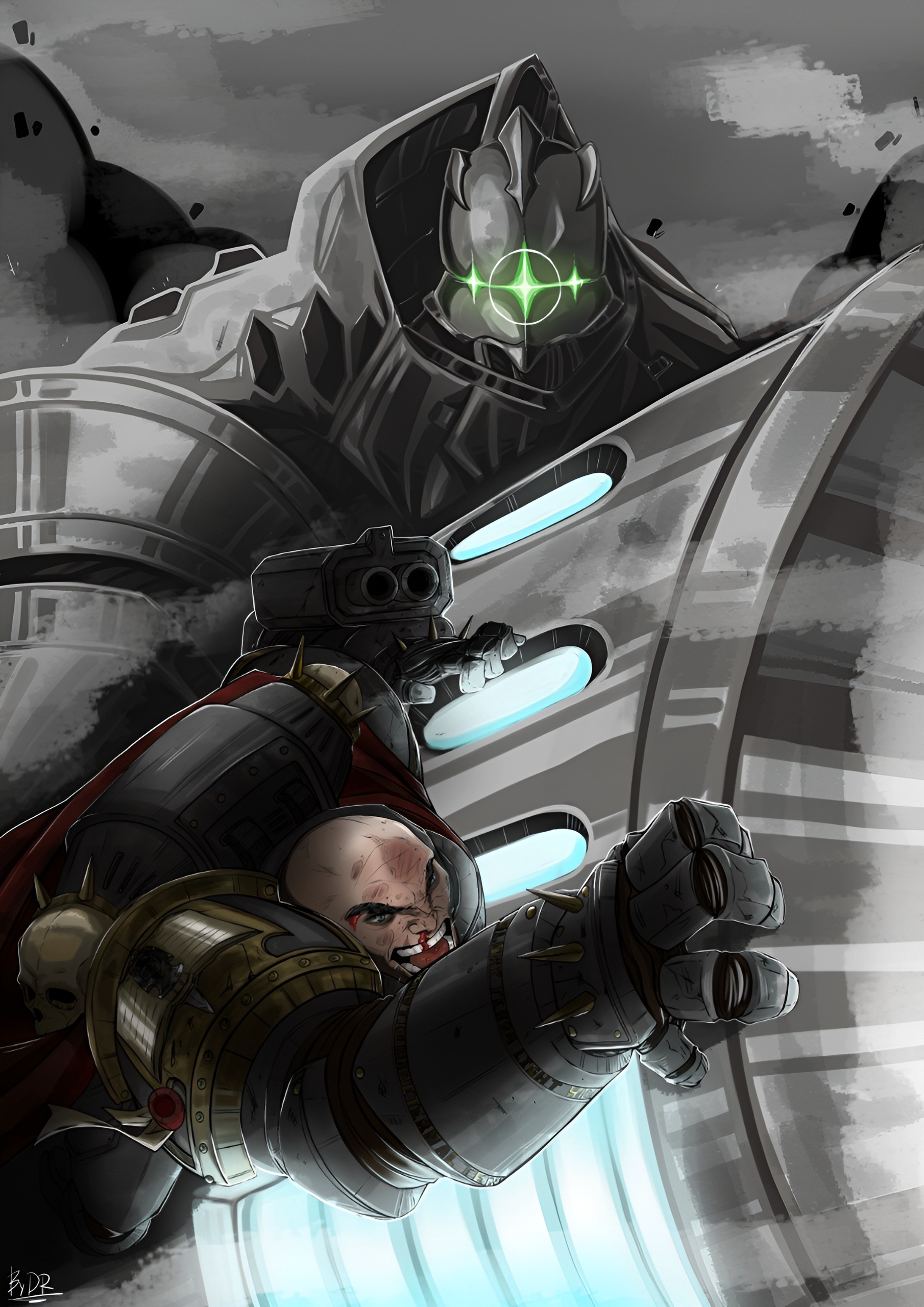 Warhammer 40k; Alaric/Alaric; Event Illustration - My, Warhammer 40k, Warhammer, Wh Art, Characters (edit), Art, Gray knights, Adeptus Astartes, Imperium, Titanium