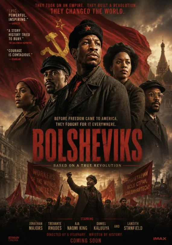 Netflix's new film, The Bolsheviks - Fake, Humor, Picture with text, Netflix, Blacks, Neural network art, Black people, Quota, Castes, Neural Network Content