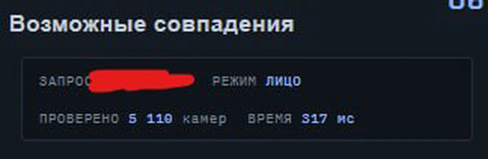 Хакерский интерфейс для поиска человека по камерам наблюдения