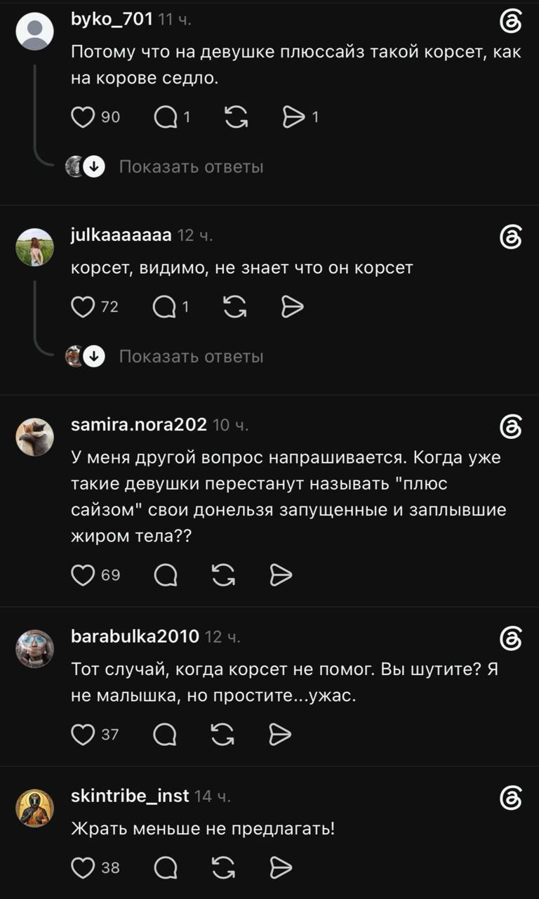 Commentators decided to give the pretty girl a cold shower - Humor, Picture with text, Corset, Excess weight, Telegram (link), MAX messenger (link), Longpost