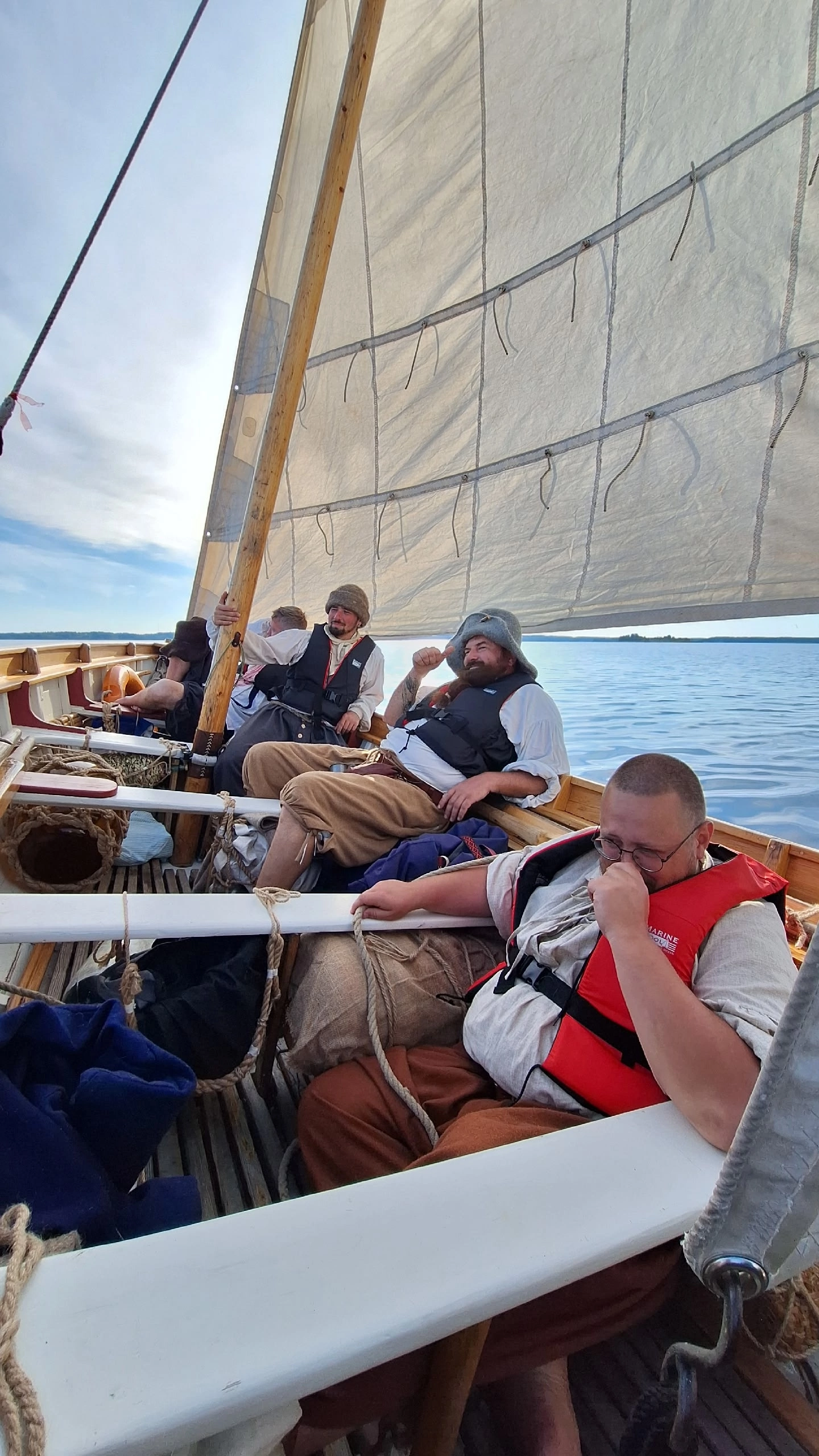 And here we spent two weeks sailing around the Vyborg Bay on gigs - My, Historical reconstruction, Baltic Sea, Sail, Whaler, Hike, Longpost