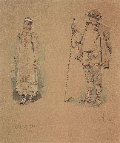 Снегурочка и Лель. Эскиз Виктора Васнецова к опере Николая Римского-Корсакова «Снегурочка»
