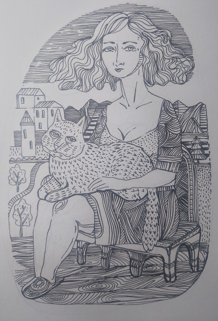 Рисунок №233 два кота