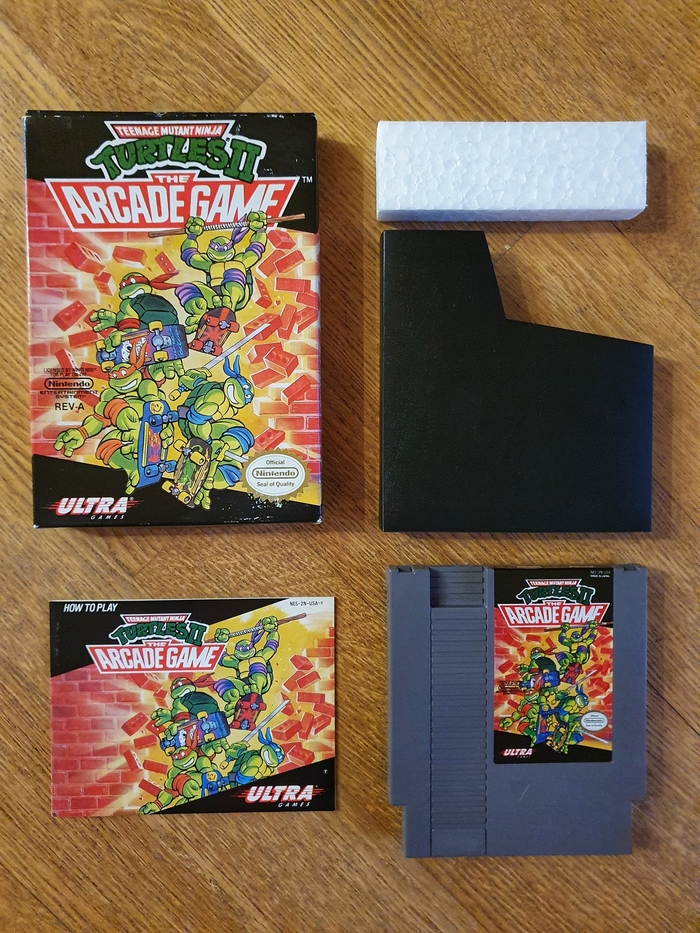Cib комплект картриджа Teenage Mutant Ninja Turtles II: The Arcade Game NES
