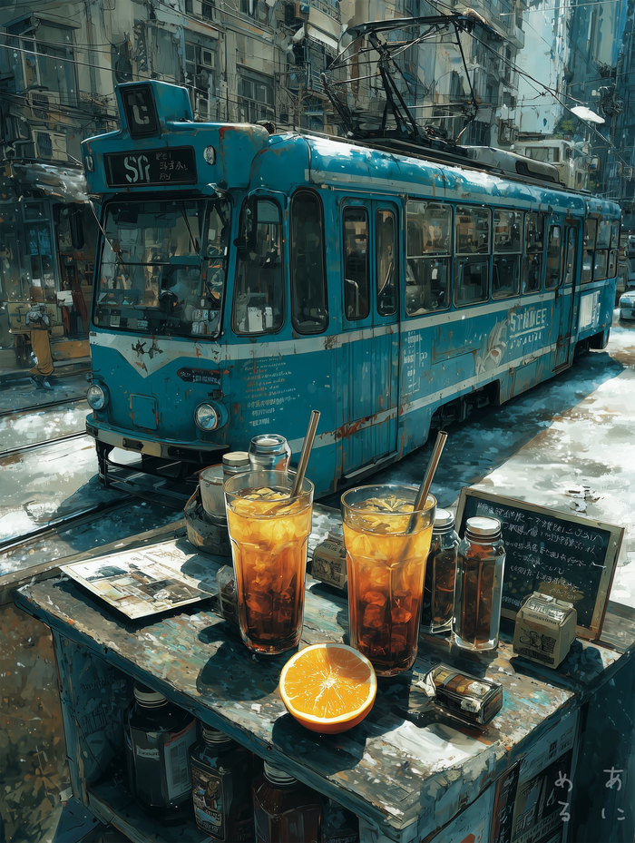 Orange & trolley