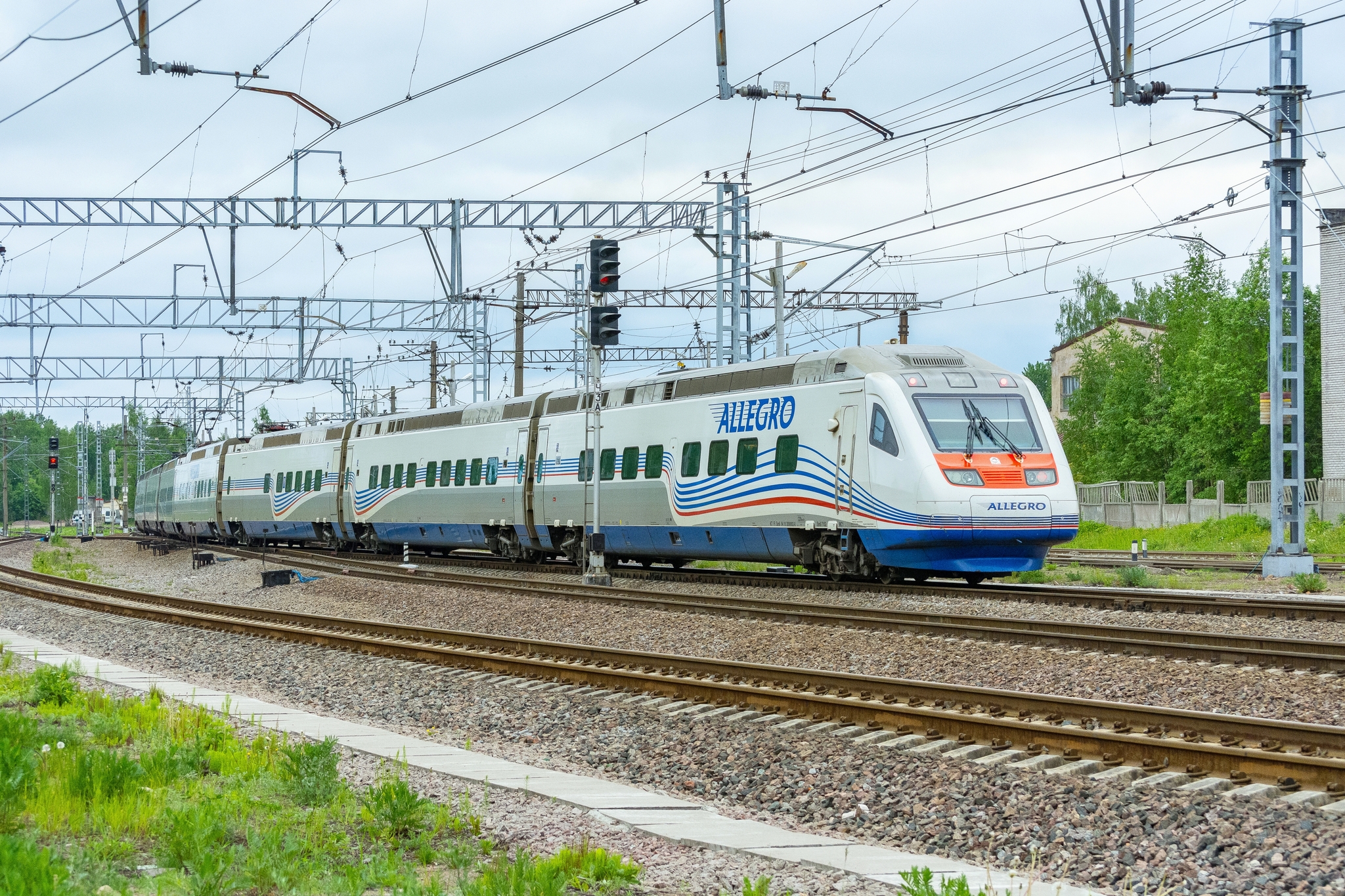 Allegro SM6-7152 station Vyborg - Series Railway, My, Russian Railways, Vyborg, Railway, A train, Oktyabrskaya Railway, Railway station, Leningrad region, Allegro, Summer