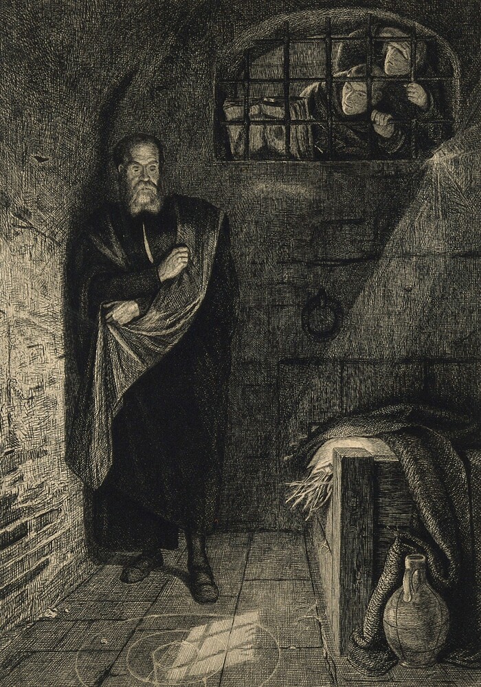 Галилео Галилей. Гравюра. 1878 год