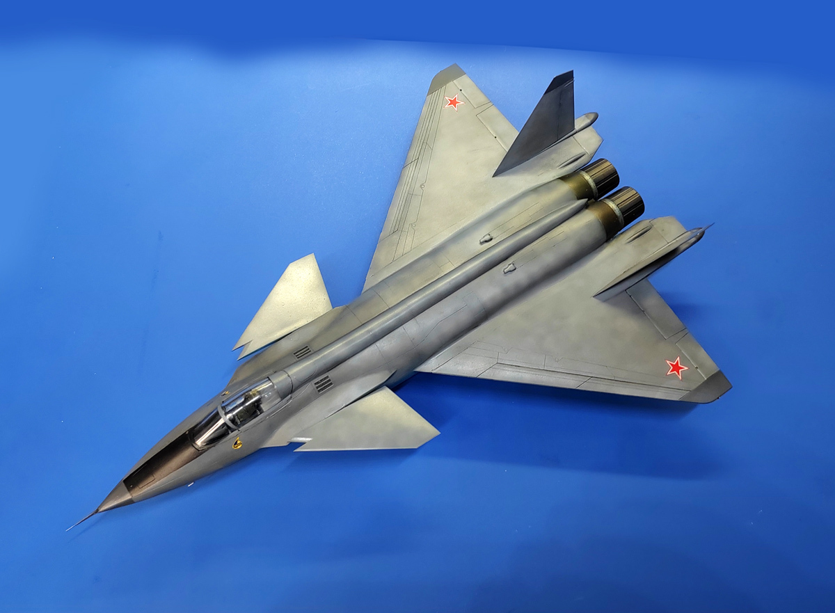 MiG 1.44 MFI - My, Fighter, Aviation, Military aviation, Aircraft modeling, Stand modeling, Scale model, Longpost