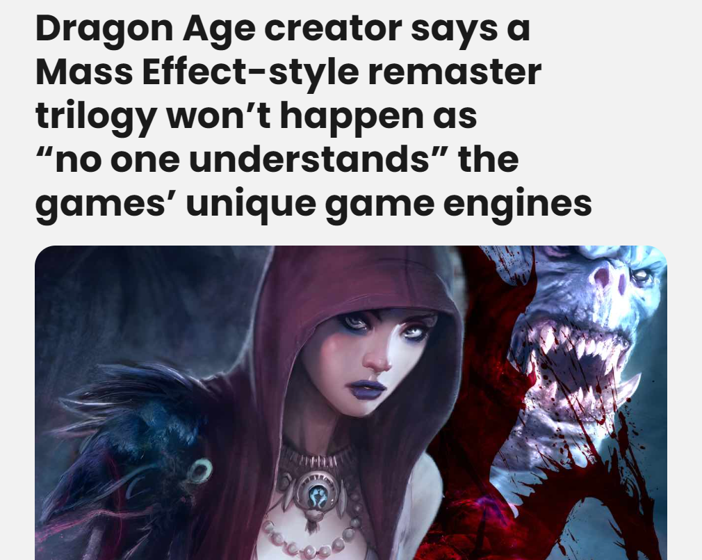 Dragon Age: Origins Wasn't Pretty: The Series' Former Producer Still Believes in the Remaster Trilogy - , Gamers, Computer games, Games, Video game, Game world news, Dragon age, Company Blogs, Longpost