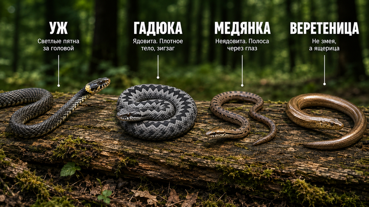 Grass snake, adder, copperhead and slow worm: which is poisonous and which is not even a snake - Snake, I, Reptiles, Animals, Wild animals, Zen, Yandex Zen, Yandex Zen (link), Longpost
