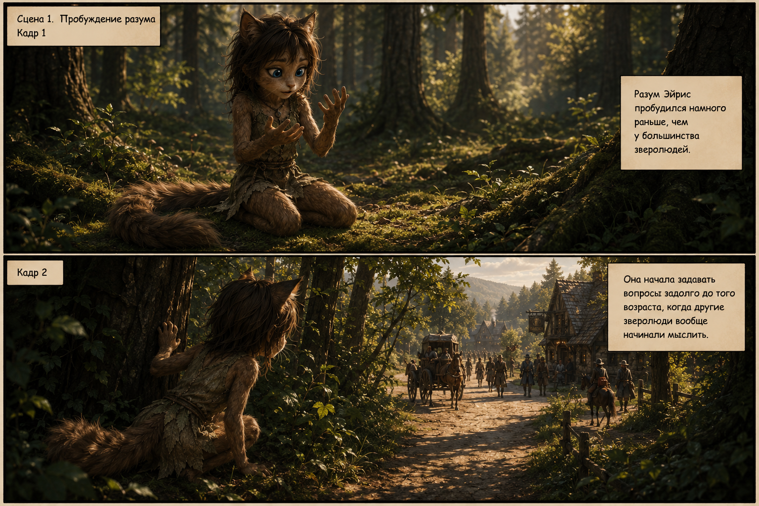 Aerys, Part 1 of 3 - Childhood - Series Jacktown, Neural Network Content, Neural network art, Furry, Comics, Longpost