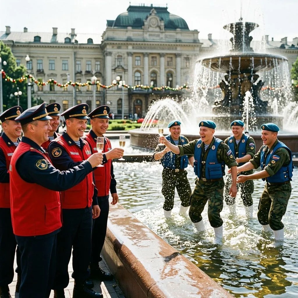 Happy holiday! Today Airborne Forces Day coincides with Railway Worker Day! - Neural Network Content, Day of the Airborne Forces, Russian Railways