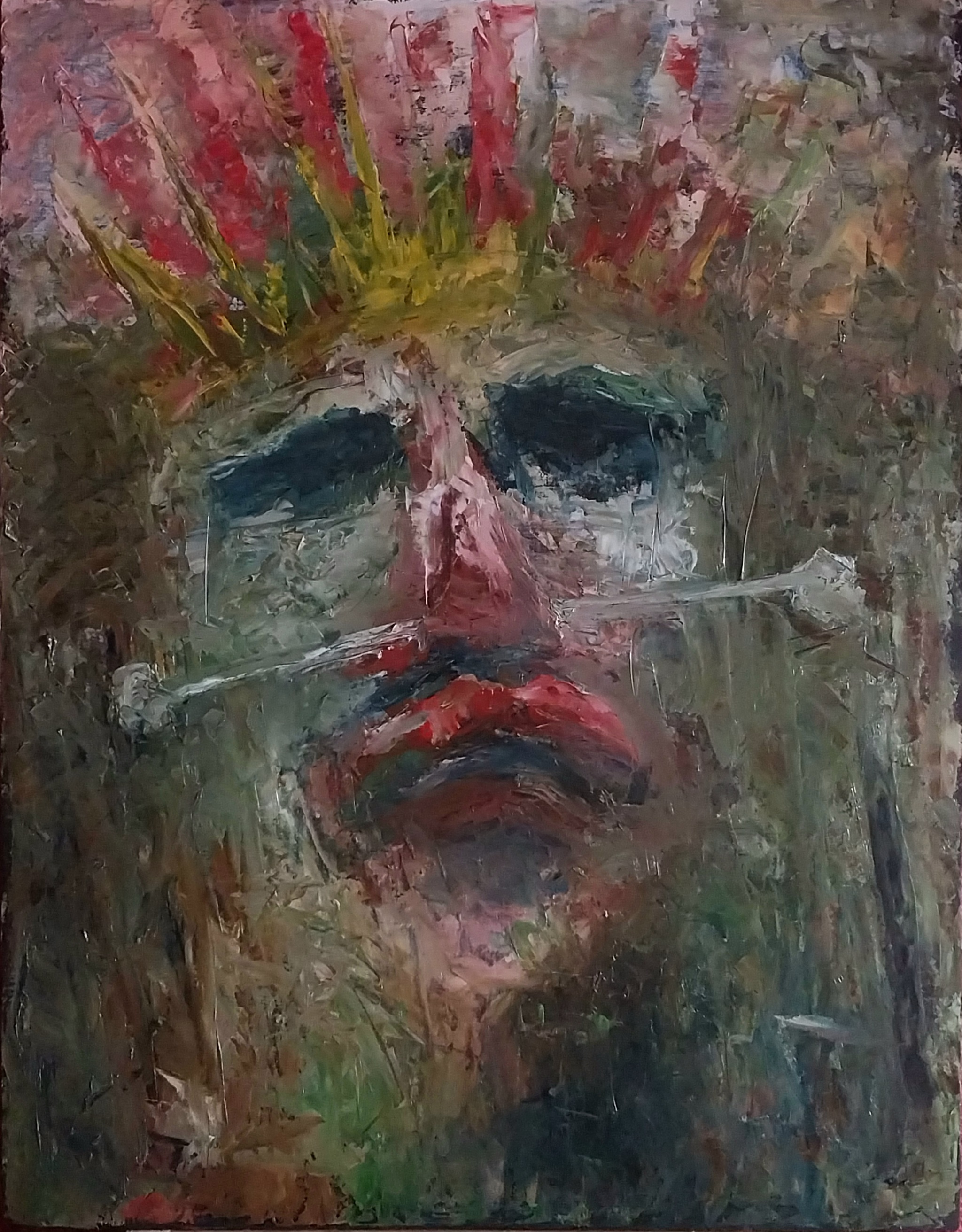 Savage - My, Painting, Oil painting, Author's painting, Portrait, wildlife, Primitive people