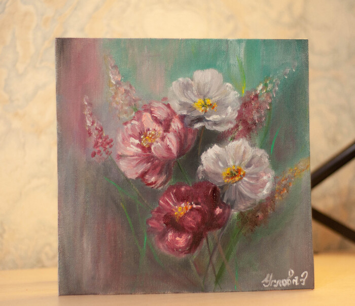 20×20. Холст на картоне