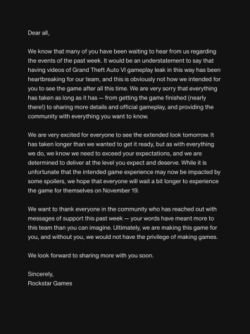 Rockstar прокомментировала ситуацию с утечками GTA VI — и появился новый слив