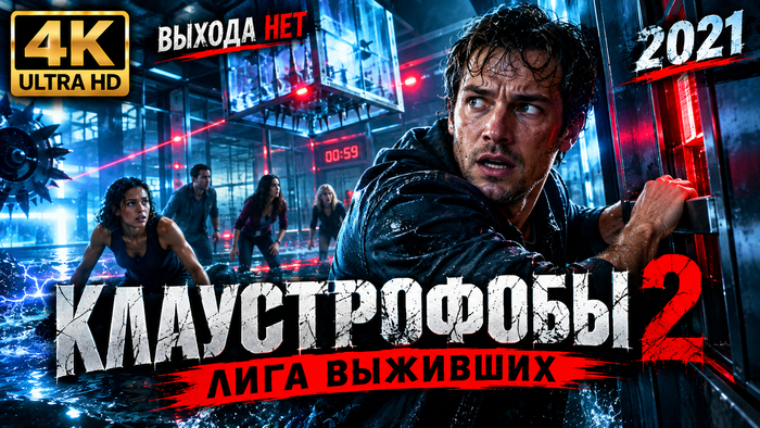 6 ЧЕЛОВЕК, НОВЫЕ ЛОВУШКИ И НИКАКОГО ШАНСА НА ОШИБКУ — «КЛАУСТРОФОБЫ 2» В 4K