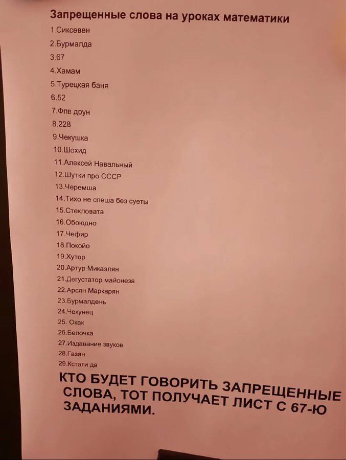 Запрещенные слова