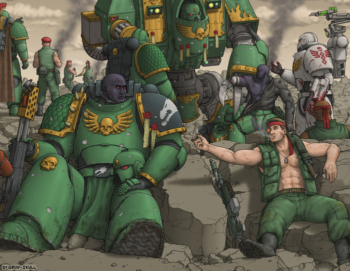 Гвардейцы и астартес (by Gray-Skull)