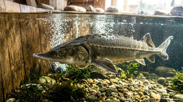 Не то щука, не то ещё какая 🐟 рыба но написано стерлядь. А так поглядеть на рыло, то щука щукой.