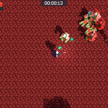 Игра Нубик Протви Всех Мобов интересный шутер где необходимо стрелять в мобов из игры майнкрафт и продержаться как можно больше со временем прокачиваясь