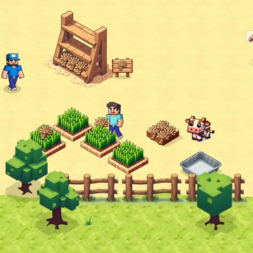 Помогите Нубику в Minecraft построить свой магазин! Обслуживайте своих покупателей, добавляйте новые товары и создайте лучший магазин в блочном мире!