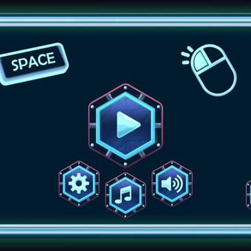 Астронавт бежит по футуристическому ландшафту, меняет гравитацию, чтобы избегать астероидов и собирать звезды, и восстанавливает жизнь с помощью золотого плюса. Он может превращаться в человечка-печеньку и ловить кексы на фоне пряничного городка.