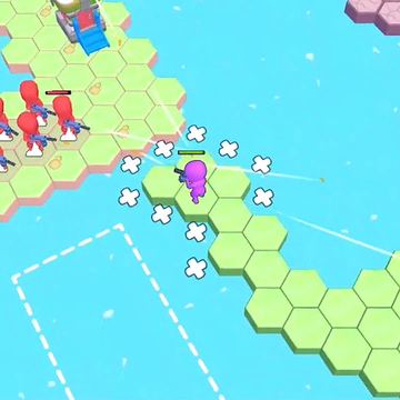 Битва Красных и Синих на гексах! Стройте, добывайте ресурсы, соберите армию и сражайтесь в бою!
Покупайте защитные башни, нанимайте помощников, рубите лес и сражайтесь с отрядами из Красных Стикменов. Захвати вражеские базы! Собери отряд! Толпа на толпу!