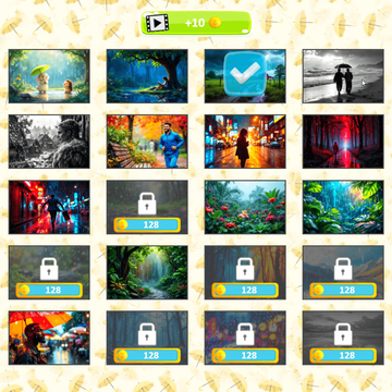 "Микс Пазл: Дожди" — соберите перемешанные картинки дождливых пейзажей! Перемещайте блоки, чтобы восстановить изображения. Логика и релакс в одной игре!