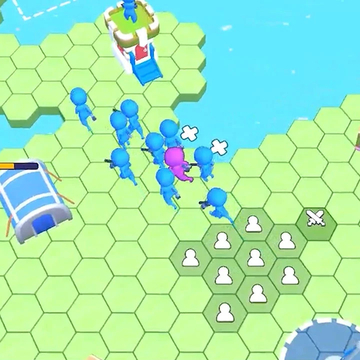 Битва Красных и Синих на гексах! Стройте, добывайте ресурсы, соберите армию и сражайтесь в бою!
Покупайте защитные башни, нанимайте помощников, рубите лес и сражайтесь с отрядами из Красных Стикменов. Захвати вражеские базы! Собери отряд! Толпа на толпу!