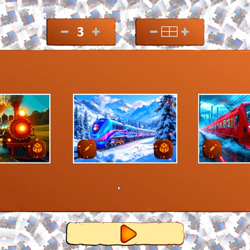 Собирай картинки с поездами из перемешанных частей! Игра развивает логику и внимание. Простой и увлекательный способ весело провести время с пользой!