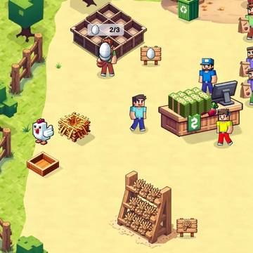 Помогите Нубику в Minecraft построить свой магазин! Обслуживайте своих покупателей, добавляйте новые товары и создайте лучший магазин в блочном мире!