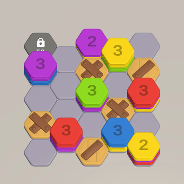 Собирайте цветные шестиугольники в аккуратные башни, не смешивая оттенки. Новые цвета и башни делают каждый уровень сложнее — тренируйте внимание, логику и стратегическое мышление в этой минималистичной головоломке.