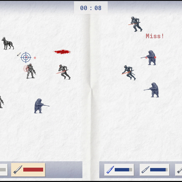 Настоящий бой на листе бумаги! Выбирай бойцов, целься и уничтожай врага. Играй с другом или против ИИ. Открывай новых бойцов и улучшай атаки!