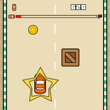 Двигайтесь через различные трассы, собирая монеты и избегая препятствий.