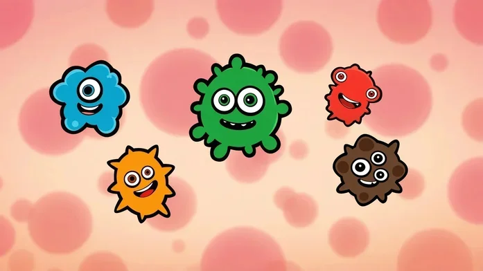 Цветные ряды микробов на Пикабу Игры