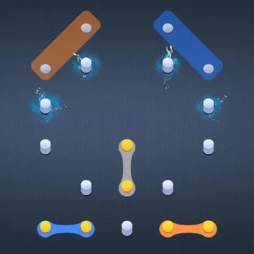 Передвигайте резинки.
Расставьте резинки на места.
Пазл — игра на логику. Решайте логические задачки.
