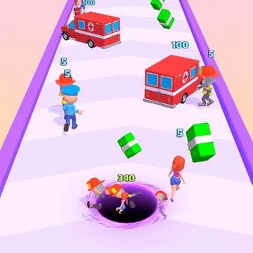 Вам предстоит управлять черной дырой, съедать все на своем пути, чтобы вырасти до огромных размеров! Улучшайте свою черную дыру, чтобы получить преимущество! Люди, машины, огромные здания... А может, попробуем съесть планету? Черная дыра поглощает машины!