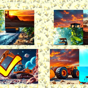 Микс Пазл: Строительная спецтехника — развивающая игра для детей! Меняйте местами части, чтобы собрать картинки экскаваторов, кранов и других машин!