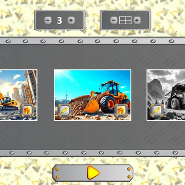 Микс Пазл: Строительная спецтехника — развивающая игра для детей! Меняйте местами части, чтобы собрать картинки экскаваторов, кранов и других машин!