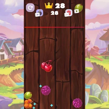 Соединяйте пары одинаковых фруктов, чтобы постепенно получился самый большой плод.