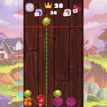 Соединяйте пары одинаковых фруктов, чтобы постепенно получился самый большой плод.