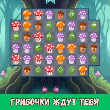 Собирайте ряды весёлых грибочков, выполняйте задания, открывайте бонусы и устанавливайте новые рекорды в этой увлекательной головоломке!