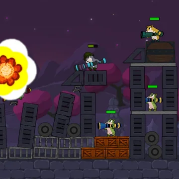 Пришло время возглавить банду боевых хомяков и обратить противника в бегство. Будет весело! Мультяшная онлайн-игра подарит дозу экшена: взрывайте, ломайте, крушите. Вступайте в бой прямо сейчас бесплатно и без регистрации! 