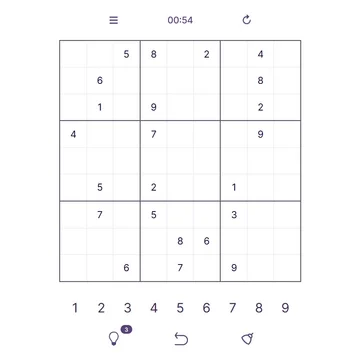 Заполняй сетку 9x9 цифрами от 1 до 9. В каждой строке, столбце и малом квадрате цифры не должны повторяться.