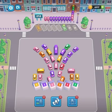 Парковка автомобилей — увлекательная головоломка с машинами и пассажирами! Проходите множество уровней с разнообразными механиками!